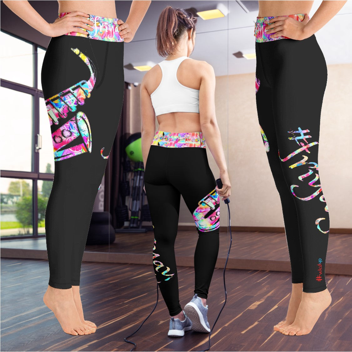 #friyay Gym Wear Leggings that's Mood Wear. Streetwear Yoga Pants. Black, White, Grey. WickedYo.